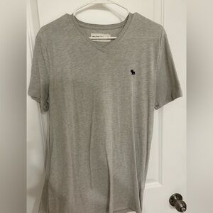 Abercrombie & Fitch Light Gray V-Neck Tee